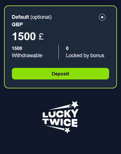 Lucky Twice Deposit